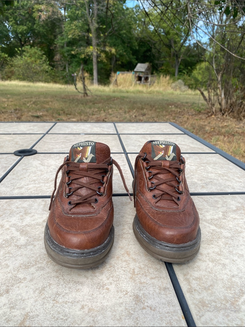 MEPHISTO MATCH Runoff Air-Jet Sz 9 Full Grain LEATHER Brown Walking OXFORD SHOES